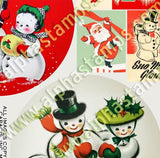 Snowman Round Ornaments Collage Sheet
