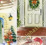 Snowy Christmas Doorways Collage Sheet