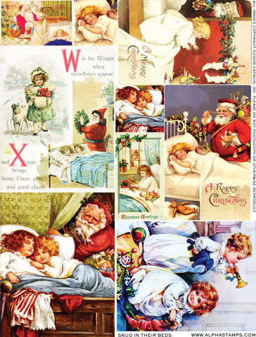 Snug in their Beds Collage Sheet