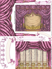 Square Shadowbox Curtains - Pink Collage Sheet