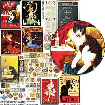 The Black Cat Cafe Collage Sheet