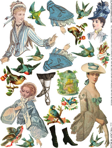 The Lady In Blue Collage Sheet