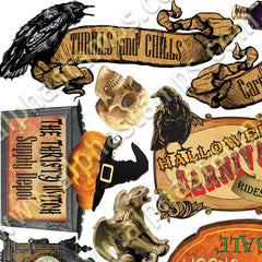 Tiny Halloween Carnival Signage Collage Sheet