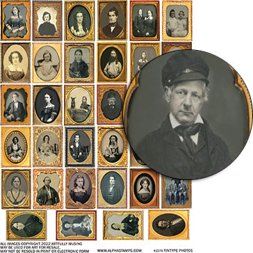 Tintype Photos Collage Sheet | Alpha Stamps