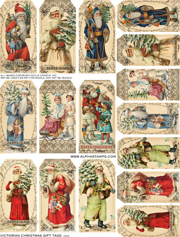 Victorian Christmas Gift Tags Collage Sheet