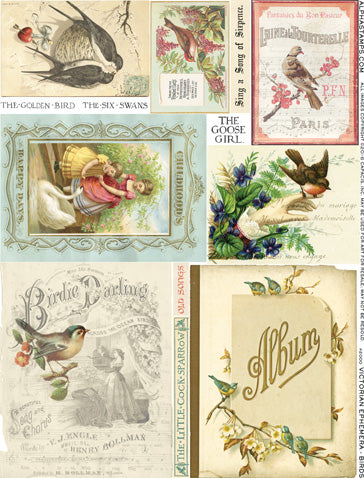 Victorian Ephemera - Birds Collage Sheet
