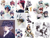 Victorian Hats Collage Sheet