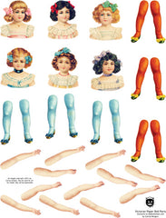 Victorian Paper Doll Parts Collage Sheet