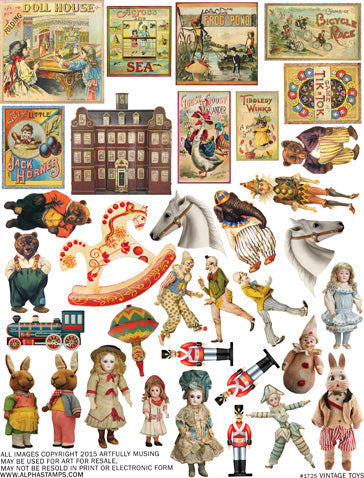 Vintage Toys Collage Sheet