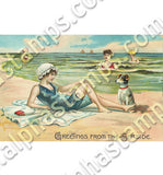 Vintage Beach Babes Collage Sheet