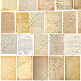 Vintage Correspondence, Manuscripts & Old Paper Collage Sheet