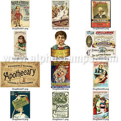 Vintage Drugstore Ads Digital Set Download