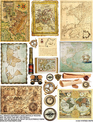 Vintage Maps Collage Sheet