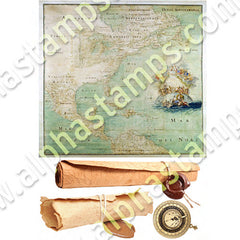 Vintage Maps Collage Sheet