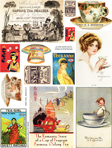 Vintage Tea Ads Collage Sheet