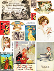Vintage Tea Ads Collage Sheet