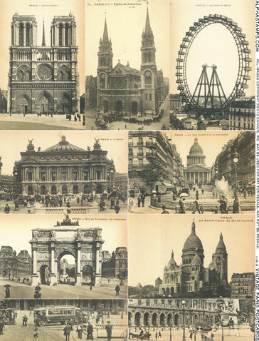 Vintage Paris Postcards Collage Sheet