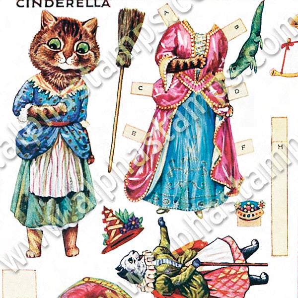 Wain Fairy Tale Cat Paper Dolls Collage Sheet | Alpha Stamps