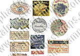 Witchy Little Labels & Ephemera Collage Sheet