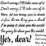 Yes, Dear! Text Collage Sheet