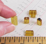 12x8mm Amber Glass Rectangular Beads