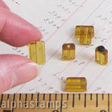 12x8mm Amber Glass Rectangular Beads
