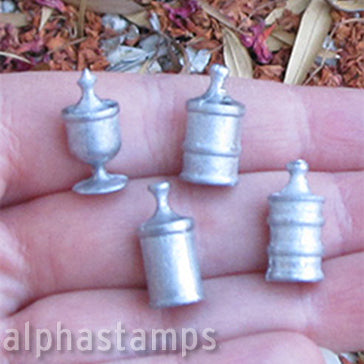 Set of 4 Metal Apothecary Jars