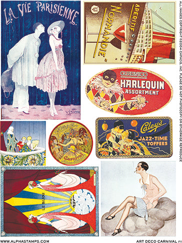 Art Deco Carnival Collage Sheet