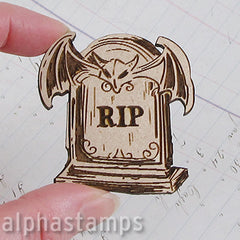 Etched RIP Tombstone - Bat*