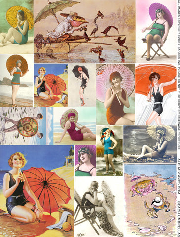 Beach Umbrellas Collage Sheet