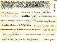 Bird Words Collage Sheet