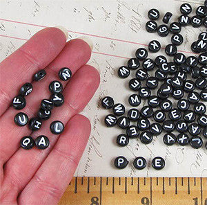 Black Alphabet Beads