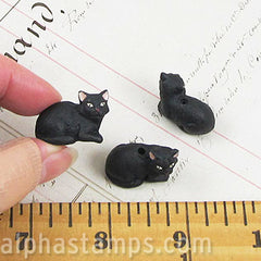 Ceramic Lying Black Cat Bead - SOLD OUT