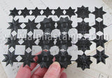 Sheet of Black Dresden Stars or Medallions