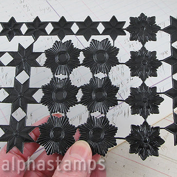 Sheet of Black Dresden Stars or Medallions