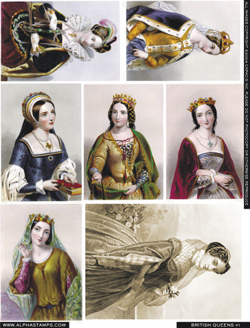British Queens #1 Collage Sheet