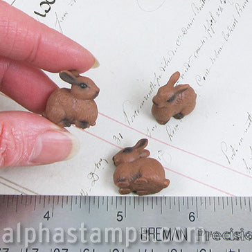 Miniature Brown Rabbits Miniature Brown Bunny Rabbit | Alpha Stamps