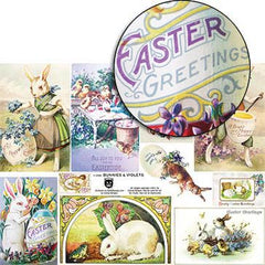 Bunnies & Violets Collage Sheet