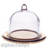 Clear Cake Dome on Gold Tray