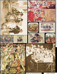 Card Players Collage Sheet