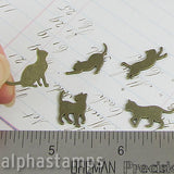 Tiny Metal Cat Silhouettes*