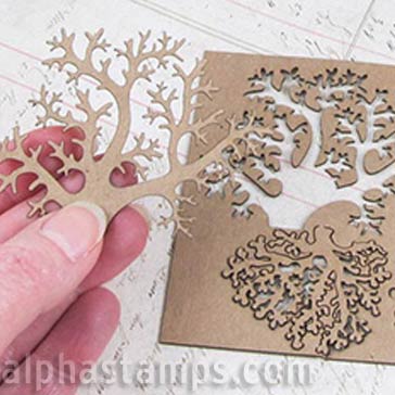 Coral Chipboard Set - 4 pieces