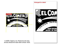Comet Matchbox Label Rubber Stamp