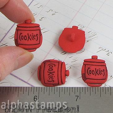 Red Cookie Jar Buttons - Set of 2