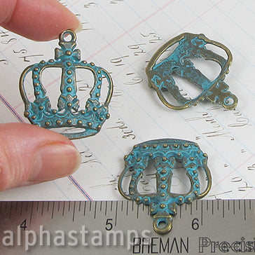 Large Patina French Crown Charm*