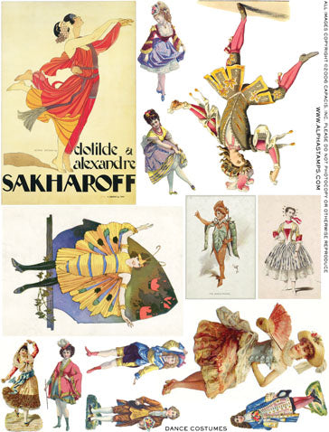 Dance Costumes Collage Sheet