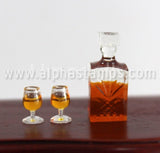 Square Brandy Decanter with Glasses