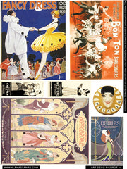 Art Deco Pierrot Collage Sheet