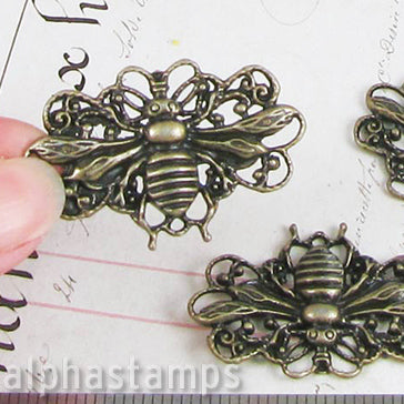 Large Antique Bronze Bee Pendant