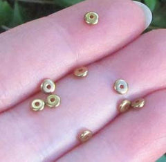 4mm Raw Brass Smooth Rondelles - SOLD OUT